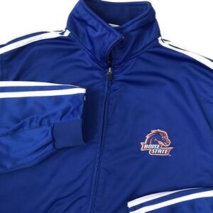 Boise State Broncos Track Jacket Mens 2XL Adidas‎ Full Zip Blue Performance Logo